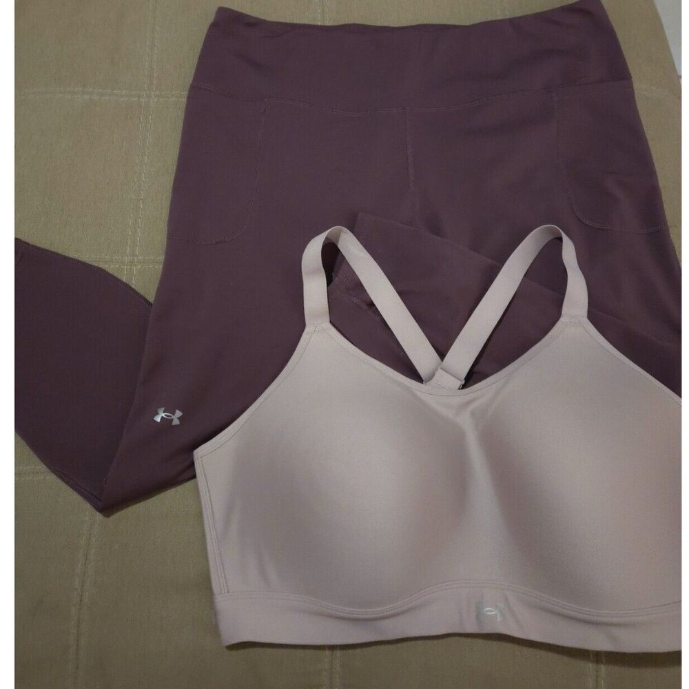 Under Armour Crossback Fitted Sports Bra+Leggings Set Womens Plus Size 3X NEW